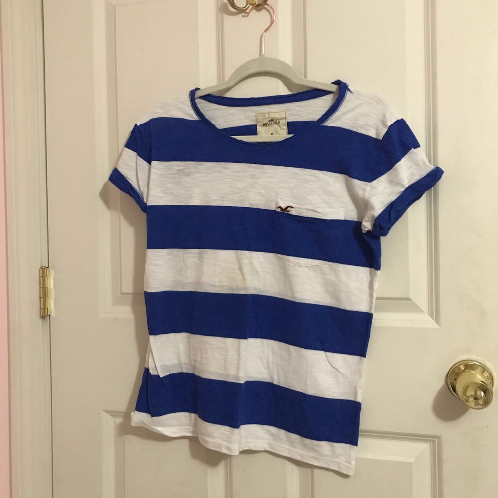 Blue and white stripped t-shirt